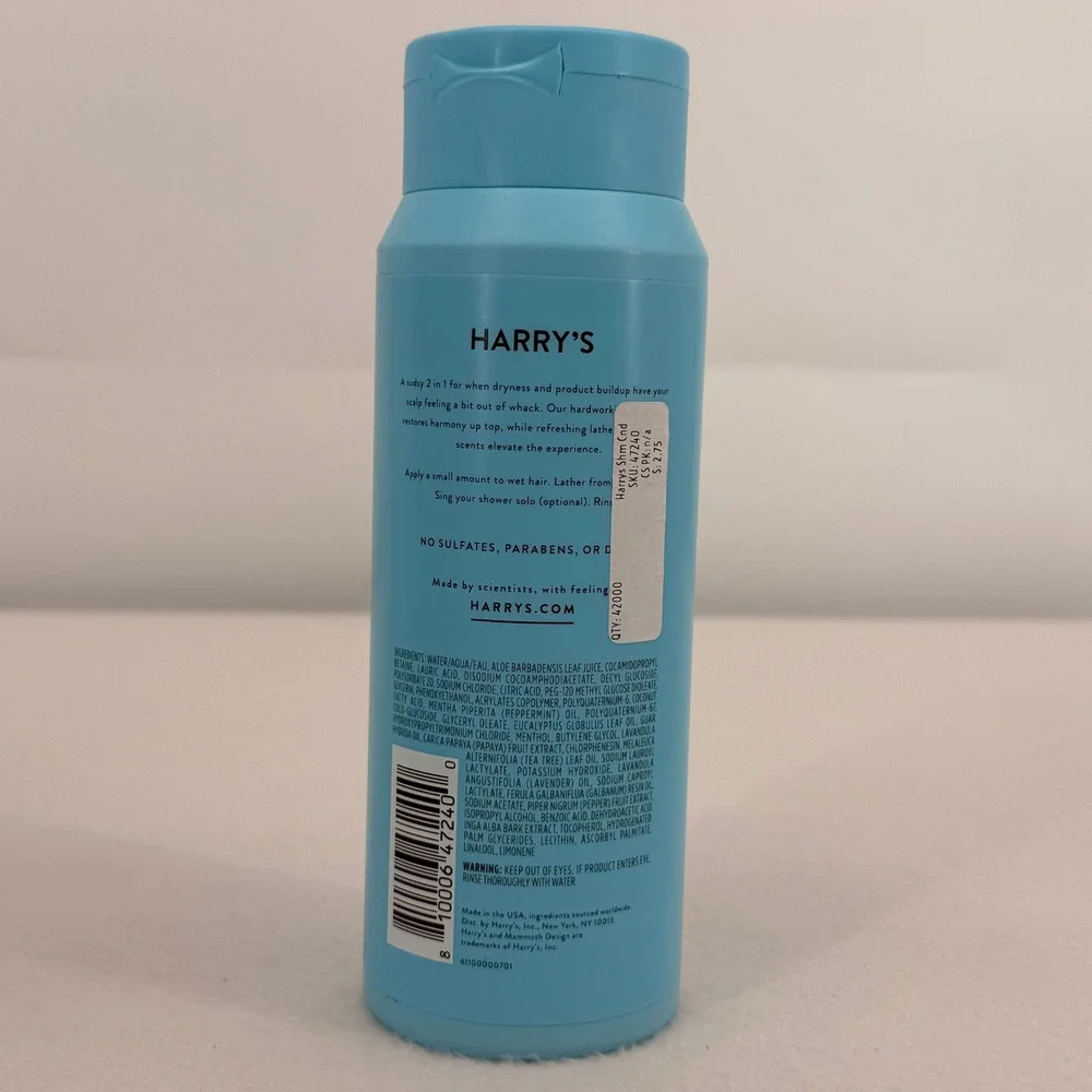 Harrys Dry Scalp 2 in 1 Shampoo and Conditioner 14 fl oz Blue Bottle